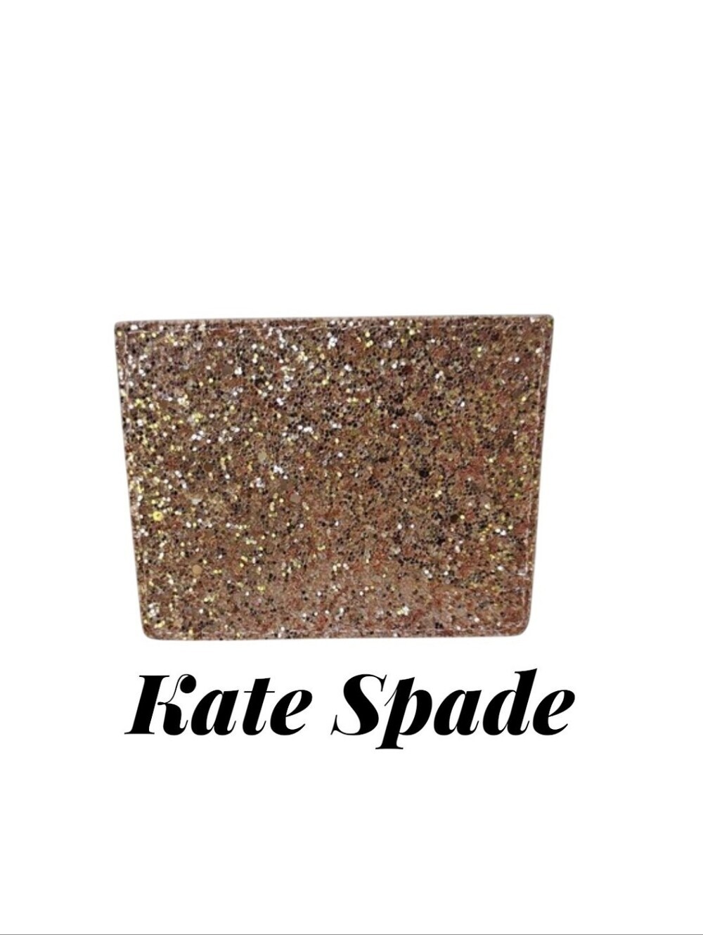 Kate Spade Metallic Rose Gold Sequin Card Holder